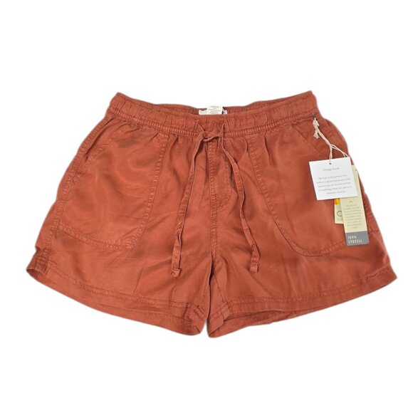 C&C California Pants - C&C California 100% Lyocell Pull On Shorts, Stretch Waist, Orange, Tie, Size M